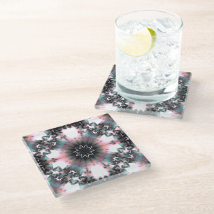 Gothic Frozen Winter Spider Web Glass Coaster