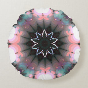 Gothic Frozen Winter Spider Web Round Cushion