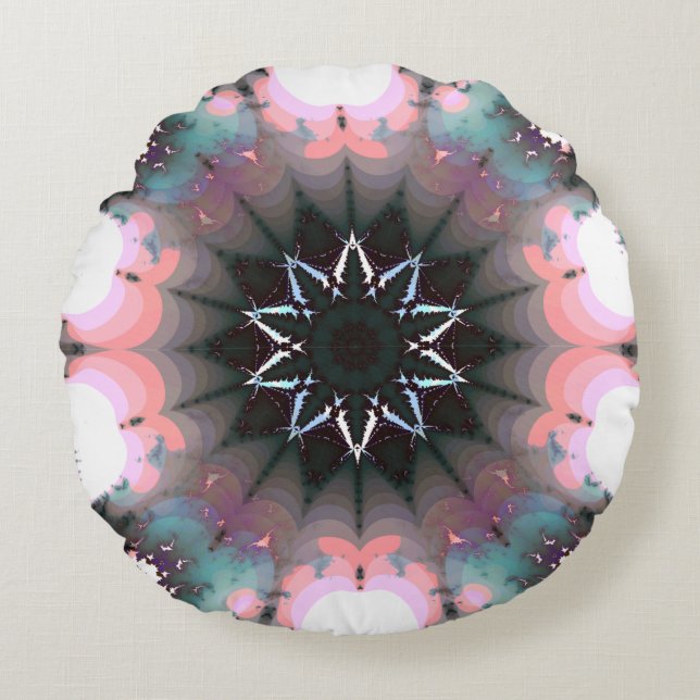 Gothic Frozen Winter Spider Web Round Cushion (Front)