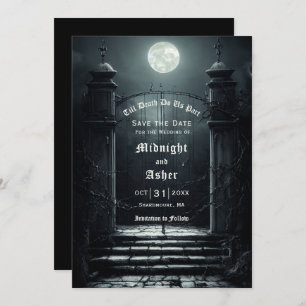 Gothic Full Moon Save The Date