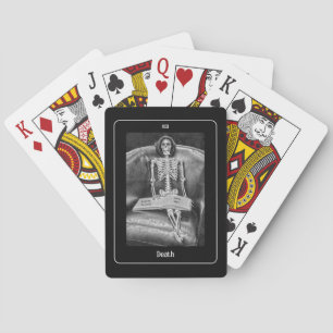 Gothic Funny Black And White Skeleton Death Tarot Playing Cards