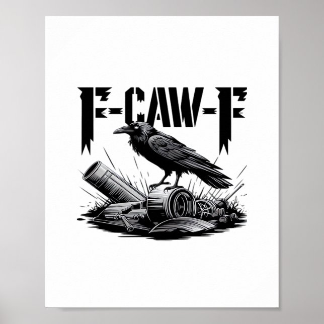 Gothic Funny F Caw F Crow Aesthetic Casual Look Poster (Front)