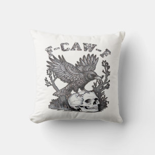 Gothic Funny F-Caw-F Humour Crow Essential Retro S Cushion