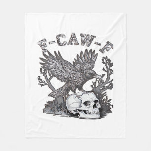 Gothic Funny F-Caw-F Humour Crow Essential Retro S Fleece Blanket