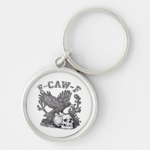 Gothic Funny F-Caw-F Humour Crow Essential Retro S Key Ring