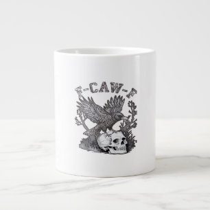Gothic Funny F-Caw-F Humour Crow Essential Retro S Large Coffee Mug