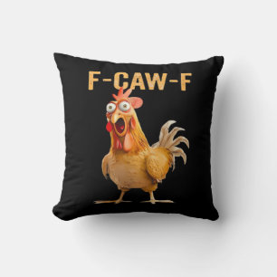 Gothic Funny Humor Crow F-Caw-F Cushion