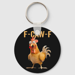 Gothic Funny Humor Crow F-Caw-F Key Ring
