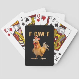 Gothic Funny Humor Crow F-Caw-F Playing Cards
