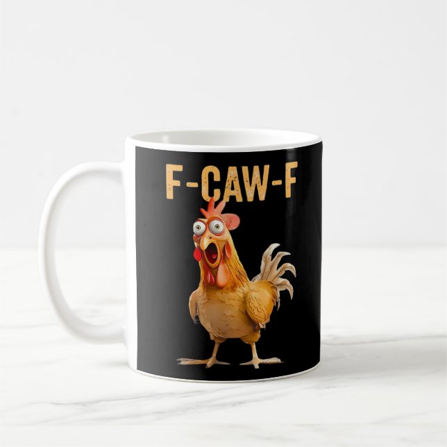 Gothic Funny Humour Crow F-Caw-F Coffee Mug (Left)
