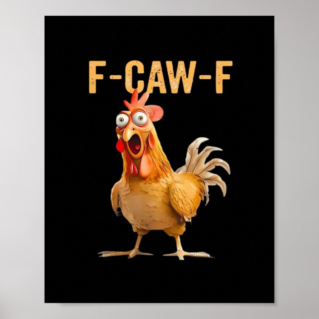 Gothic Funny Humour Crow F-Caw-F Poster (Front)