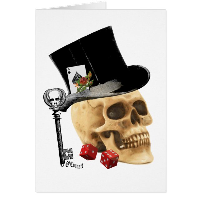 Gothic gambler skull tattoo design (Front)