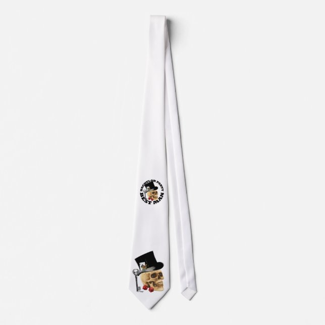 Gothic gambling skull bestman tie (Front)