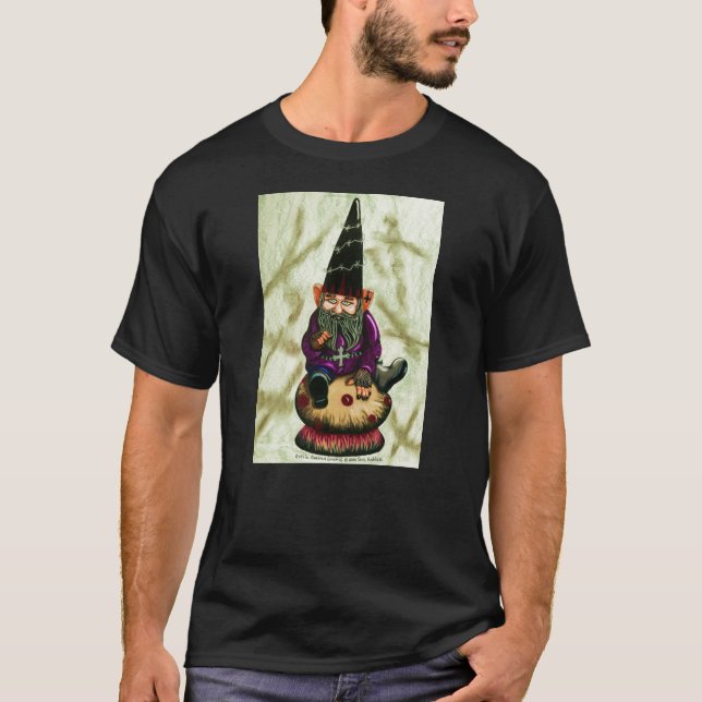 Gothic Garden Gnome & Mushroom T-Shirt (Front)
