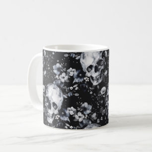 Gothic Garden Skulls and Floral Goth Summer Coffee Mug