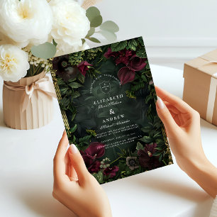 Gothic Garden Wedding Romance Invitation