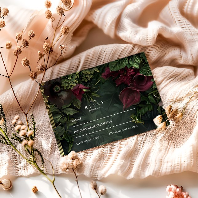 Gothic Garden Wedding Romance RSVP Card (Creator Uploaded)