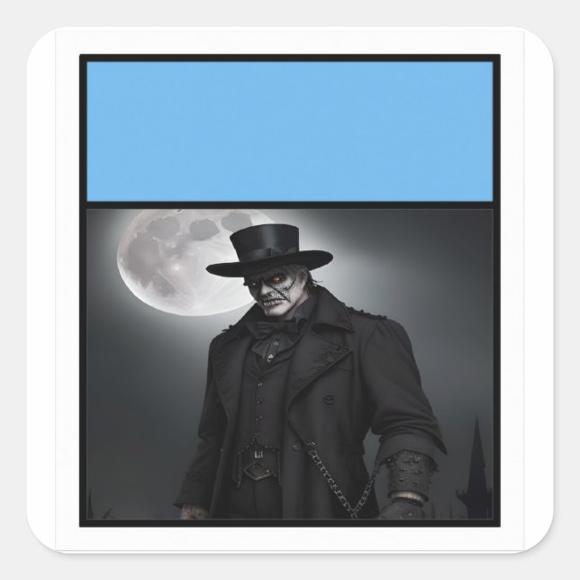 Gothic Gentleman Under Full Moon Sticker (Front)