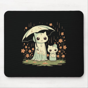 Gothic Ghost Cat Mother With An Umbrella Under The Mouse Pad