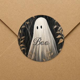 Gothic Ghost Halloween Classic Round Sticker