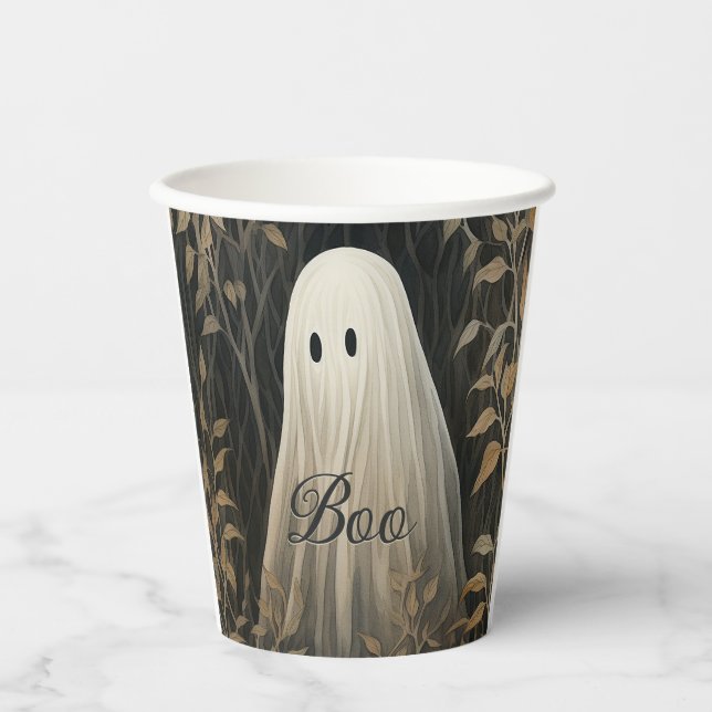 Gothic Ghost Halloween Paper Cups (Front)