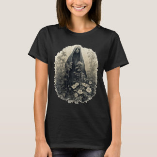 Gothic Ghost In The Forest Vintage Floral Ghost Ha T-Shirt