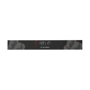 Gothic Ghosts Red Black- Dark Moody Halloween  Invitation Belly Band