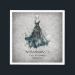 Gothic Girl Birthday Napkin<br><div class="desc">When your girl is a spooky soul, or if her big day is right around Halloween, this is the design you need. Featuring a spooky but stylish ghostly dress, this design gives a creepy but girly vibe. Order your printed invitations and party supplies or download your digital invitations now for...</div>