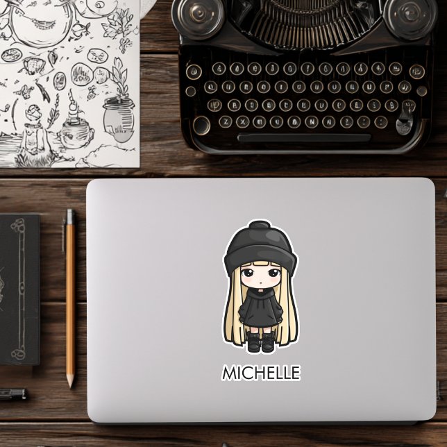 Gothic Girl Cute Girly Anime Cartoon Personalized (Creator Uploaded)