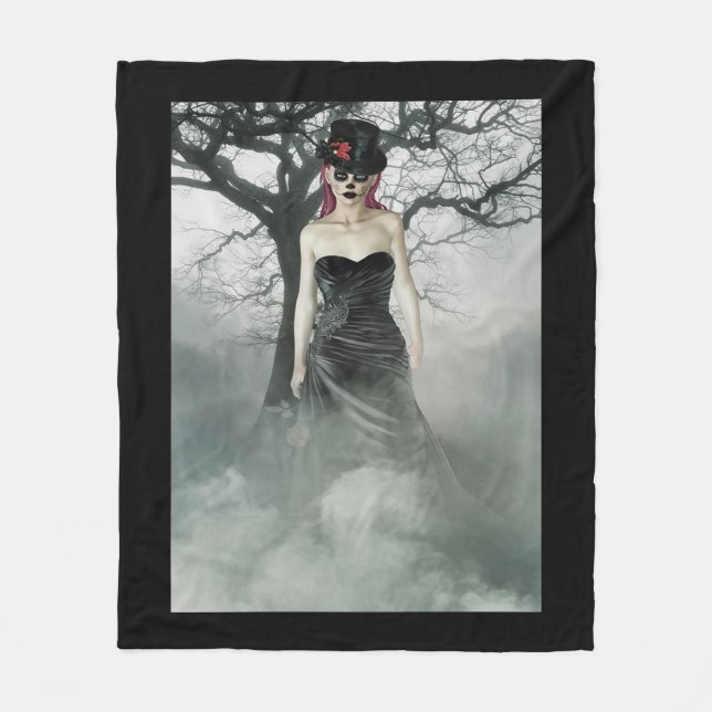 Gothic Girl Fleece Blanket (Front)
