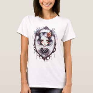 Gothic Girl in Victorian Mirror Halloween T-Shirt