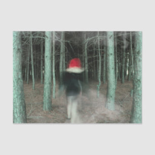 Gothic Girl Modern Black Red Forest Tissue Paper