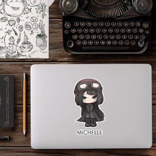 Gothic Girl Pilot Anime Cartoon Personalised
