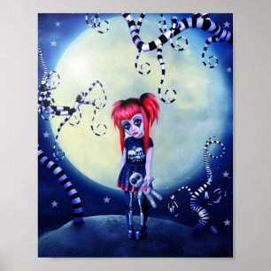 Gothic girl voodoo doll and creepy vines poster