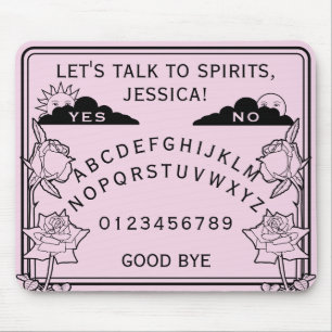 Gothic Girly Pastel Pink Spirit Board Floral Mouse Pad