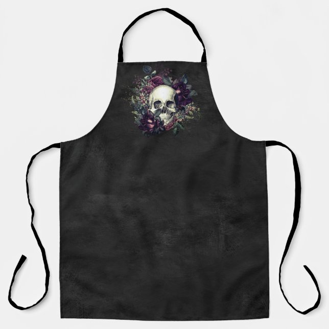 Gothic Glam | Apron | Skull and Roses (Front)
