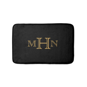 Gothic Glam   Bath Mat   Monogram   Black