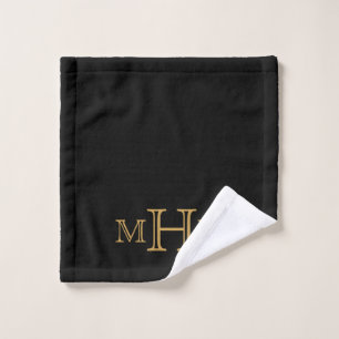 Gothic Glam Bath Towel Set Monogram Black