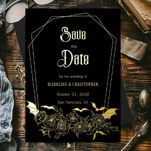 Gothic Glam Black Wedding Save the Date