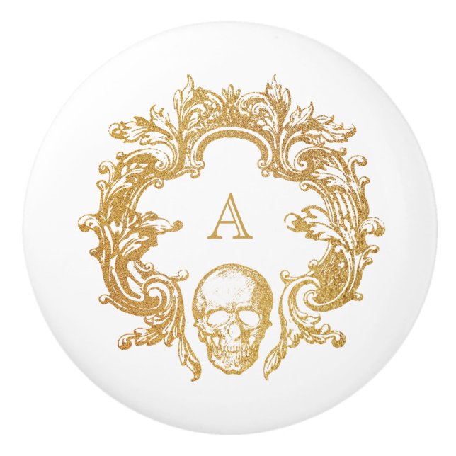 Gothic Glam | Ceramic Knob | White (Front)