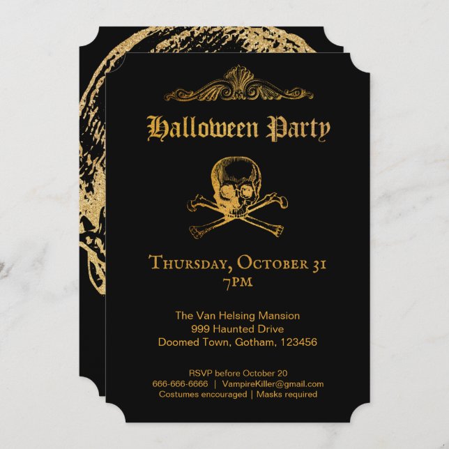 Gothic Glam | Invitations | Black (Front/Back)