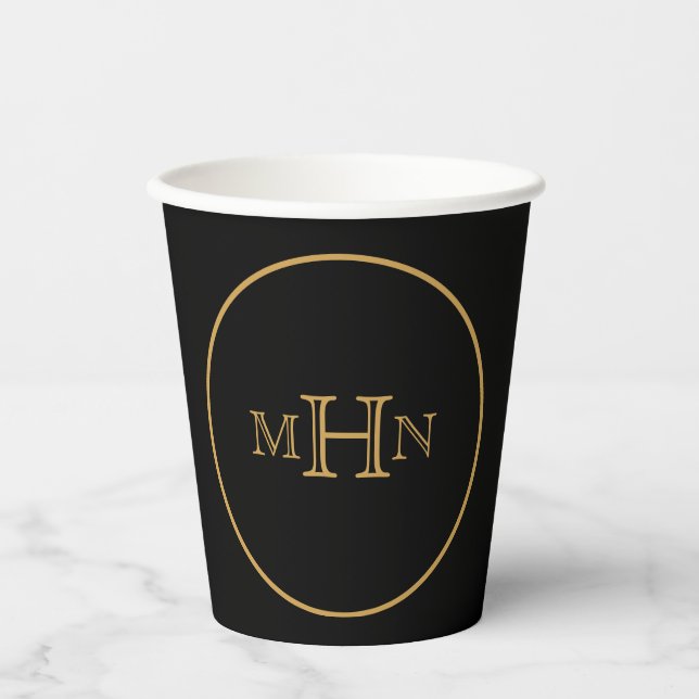 Gothic Glam | Paper Cup | Monogram | Black (Front)
