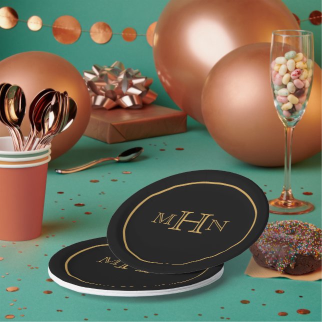 Gothic Glam | Plate | Paper | Monogram | Black (Multi)