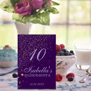 Gothic Glam Quince purple glitter Table Number