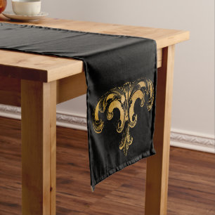 Gothic Glam   Table Runner   Black and Gold