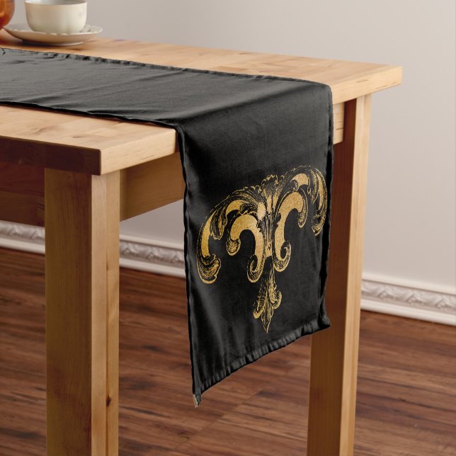 Gothic Glam | Table Runner | Black and Gold (In Situ)