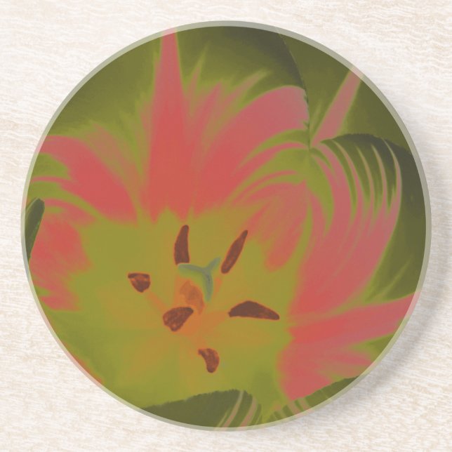 Gothic Gloomy Red Tulip Coasters (Front)