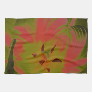 Gothic Gloomy Red Tulip Kitchen Towel