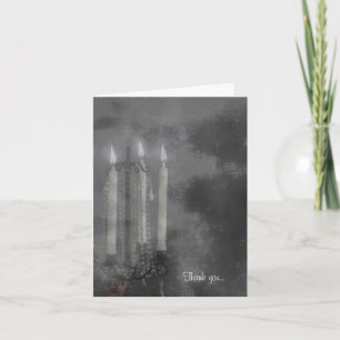 Gothic Glow Candle Light Roses Wedding set Thank You Card