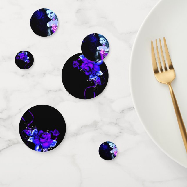 Gothic Glow Skeleton Skull Girl Halloween Party Confetti (Group)